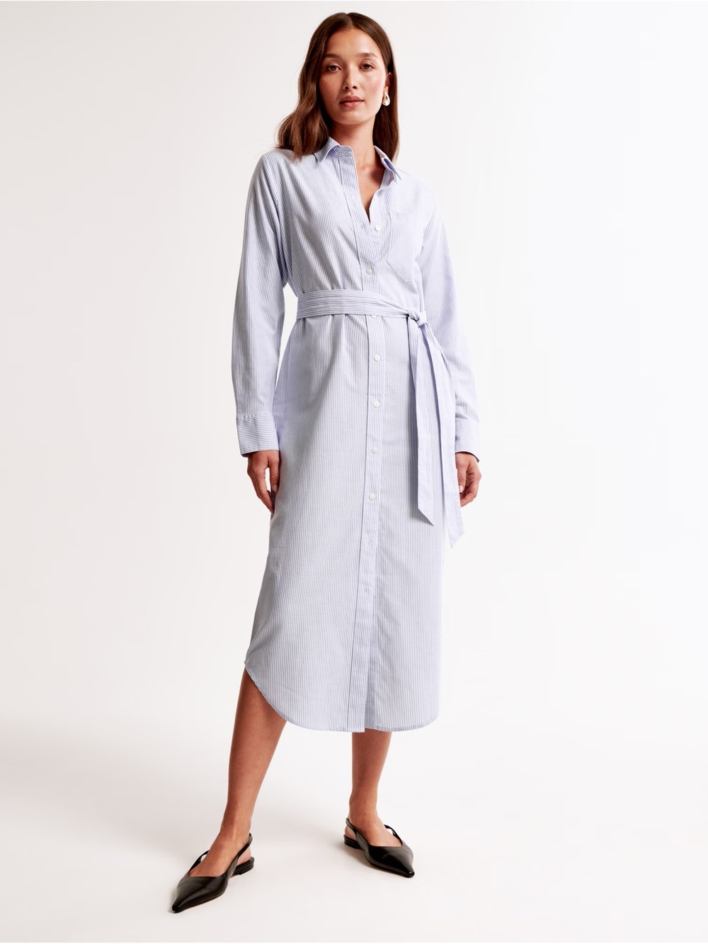 Abercrombie & Fitch
Long-Sleeve Belted Shirt Dress